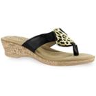 Tuscany By Easy Street Rossano Women's Wedge Sandals, Size: Medium (7.5), Black