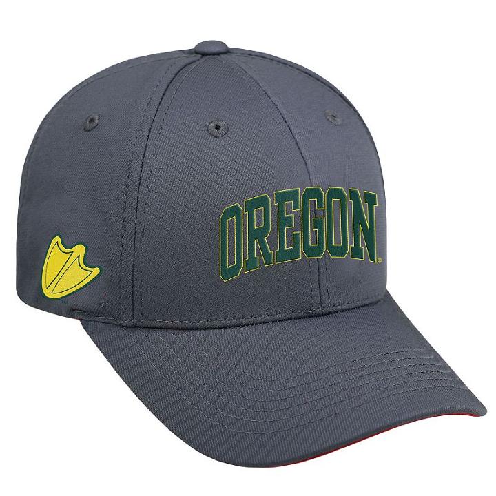 Adult Top Of The World Oregon Ducks Cool & Dry One-fit Cap, Men's, Grey (charcoal)