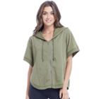 Women's Balance Collection Piper Poncho Hoodie, Size: Xl, Dark Green