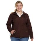 Plus Size Weathercast Quilted Moto Jacket, Women's, Size: 2xl, Red/coppr (rust/coppr)