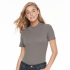 Women's Apt. 9&reg; Ribbed Mockneck Bodysuit, Size: Large, Grey