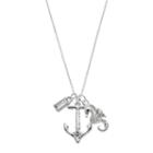Seahorse & Anchor Charm Necklace, Women's, Silver
