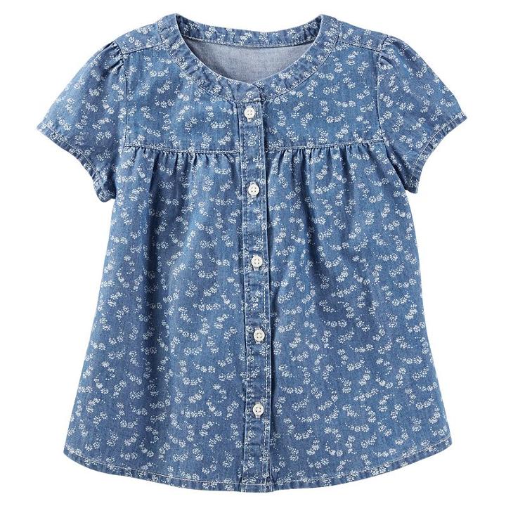 Girls 4-8 Oshkosh B'gosh&reg; Floral Chambray Shirt, Girl's, Size: 8, Ovrfl Oth