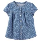 Girls 4-8 Oshkosh B'gosh&reg; Floral Chambray Shirt, Girl's, Size: 8, Ovrfl Oth