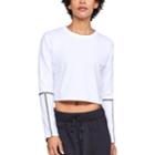 Women's Under Armour Lighter Longer Cropped Long Sleeve Tee, Size: Large, White