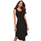Women's Jennifer Lopez Embellished Fit & Flare Dress, Size: Medium, Black