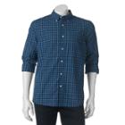 Big & Tall Sonoma Goods For Life&reg; Classic-fit Plaid Poplin Button-down Shirt, Men's, Size: Xl Tall, Blue