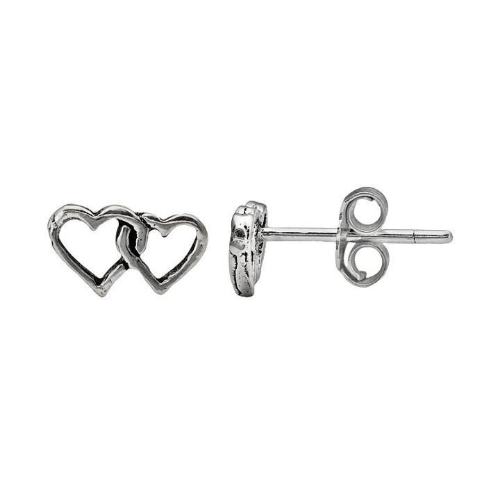 Itsy Bitsy Sterling Silver Heart Stud Earrings, Women's