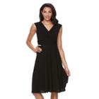 Women's Ronni Nicole Faux-wrap Midi Dress, Size: 14, Black