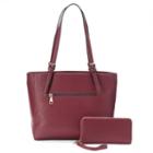 Deluxity 2-in-1 Charlotte Tote With Wallet, Women's, Red Other
