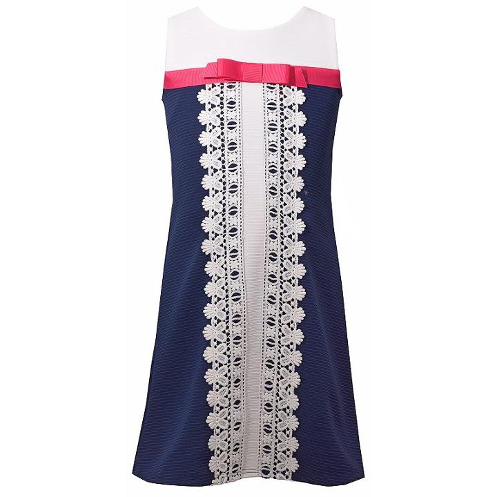 Girls 7-16 & Plus Size Bonnie Jean Textured Knit Shift Dress, Size: 14 1/2, Blue (navy)