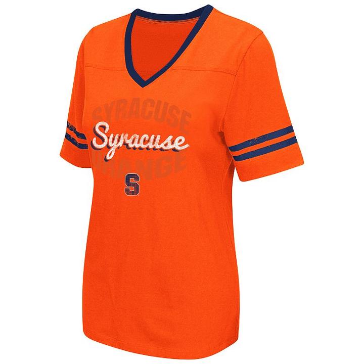 Women's Campus Heritage Syracuse Orange Fair Catch Football Tee, Size: Large, Blue Other