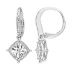 Stella Grace Sterling Silver 1/5 Carat T.w. Diamond Leverback Earrings, Women's, White