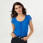 Women's Lc Lauren Conrad Swiss Dot Top, Size: Xl, Blue