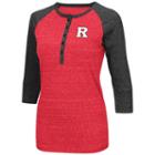 Women's Campus Heritage Rutgers Scarlet Knights 3/4-sleeve Henley Tee, Size: Medium, Dark Red