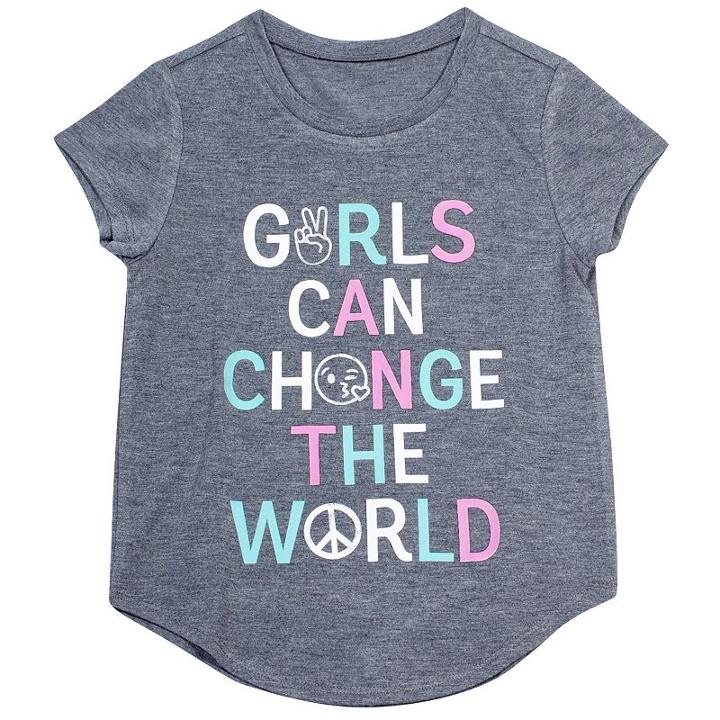 Girls 7-16 & Plus Size Harper & Elliott Curve Hem Graphic Tee, Size: L Plus, Grey (charcoal)