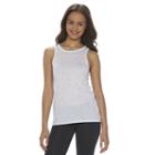 Juniors' So&reg; High Neck Texture Tank Top, Girl's, Size: Medium, White