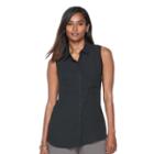 Women's Apt. 9&reg; Split-back Sleeveless Blouse, Size: Large, Black