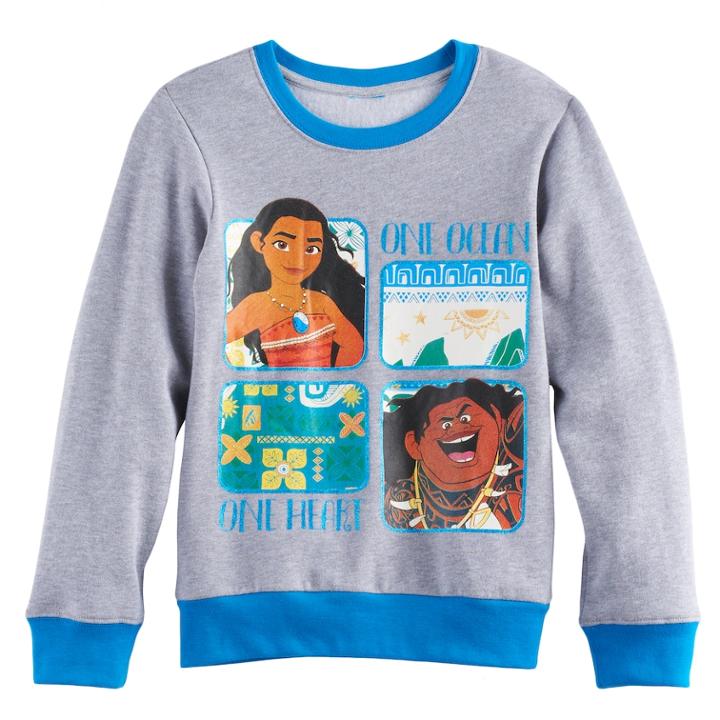 Disney's Moana Girls 7-16 Moana & Maui One Ocean One Heart Pullover Sweatshirt, Size: Small, Dark Grey