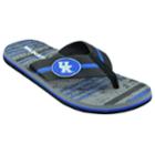 Men's Kentucky Wildcats Striped Flip Flop Sandals, Size: Large, Black