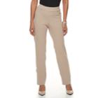Petite Briggs Scuba Crepe Split-waist Dress Pants, Women's, Size: 14 Petite, Dark Brown