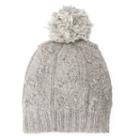 Women's Sijjl Wool Cable-knit Pom-pom Beanie, Grey
