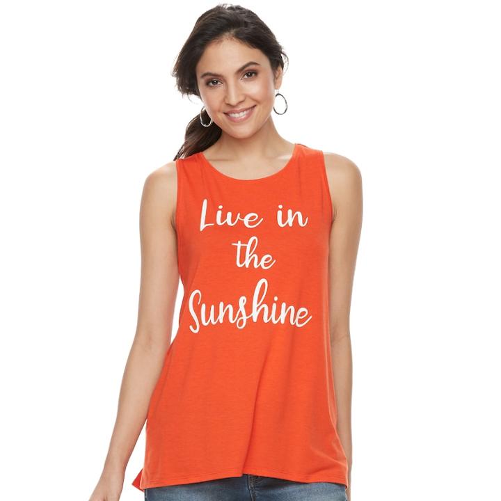 Women's Apt. 9&reg; Graphic Tank, Size: Medium, Drk Orange