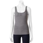 Juniors' So&reg; Henley Tank, Girl's, Size: Small, Grey (charcoal)