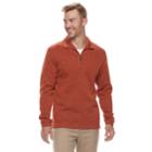 Men's Haggar&reg; Classic-fit Sweater Fleece Quarter-zip Pullover, Size: Xl, Orange