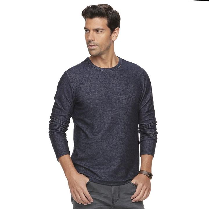Men's Marc Anthony Slim-fit Textured French Terry Tee, Size: Xxl, Blue