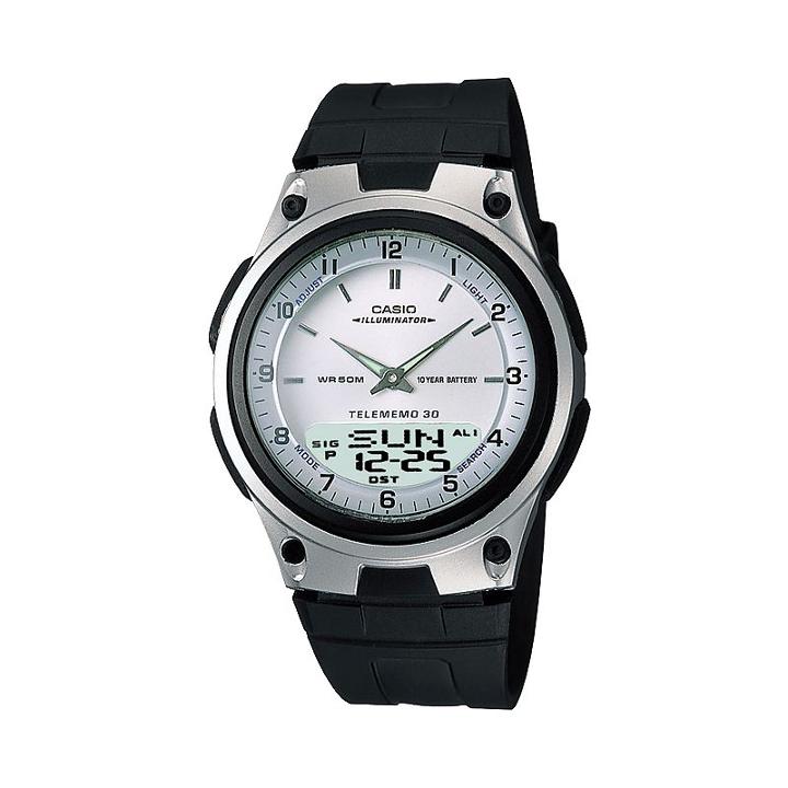 Casio Men's Forester Illuminator Analog & Digital Databank Chronograph Watch - Aw80-7av, Black