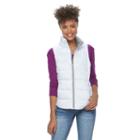 Juniors' So&reg; Zip-up Puffer Vest, Teens, Size: Xs, White