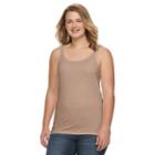 Juniors' Plus Size So&reg; Perfectly Soft Double Scoop Tank Top, Girl's, Size: 3xl, Med Beige