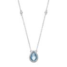 Sterling Silver Blue & White Topaz Teardrop Necklace, Women's, Size: 18