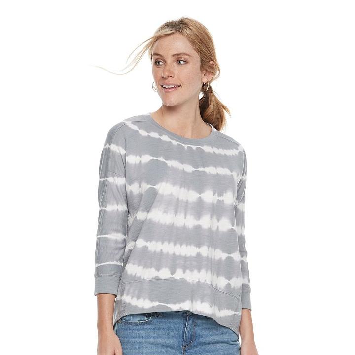 Women's Sonoma Goods For Life&trade; Print French Terry Sweatshirt, Size: Xs, Light Grey