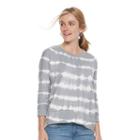 Women's Sonoma Goods For Life&trade; Print French Terry Sweatshirt, Size: Xs, Light Grey