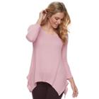 Women's Sonoma Goods For Life&trade; Textured Swing Tee, Size: Small, Med Pink