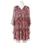 Women's Chaya Paisley Ruffle Shift Dress, Size: 8, Ovrfl Oth