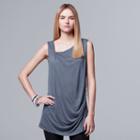 Women's Simply Vera Vera Wang Draped Tank, Size: Large, Med Grey