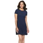 Petite Dana Buchman Travel Anywhere Solid Fit & Flare Dress, Women's, Size: Xl Petite, Blue (navy)