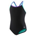 Girls 7-16 Speedo Crossback One-piece Swimsuit, Size: 12, Multi