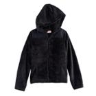 Girls 7-16 & Plus Size So&reg; Hooded Sherpa Zip-up Jacket, Size: 18 1/2, Black