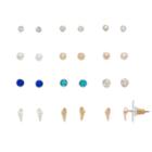 Lc Lauren Conrad Spiral Seashell & Solitaire Nickel Free Stud Earring Set, Women's, Multicolor