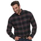 Big & Tall Croft & Barrow&reg; Regular-fit Flannel Woven Button-down Shirt, Men's, Size: L Tall, Black