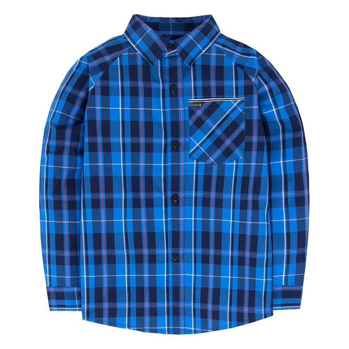 Boys 4-7 Hurley Patterned Button-down Shirt, Boy's, Size: 7, Turquoise/blue (turq/aqua)