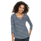 Petite Sonoma Goods For Life&trade; Lace-up Tee, Women's, Size: M Petite, White