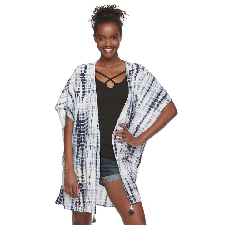 Juniors' Love, Fire Tassel Kimono, Teens, Size: Large, Blue