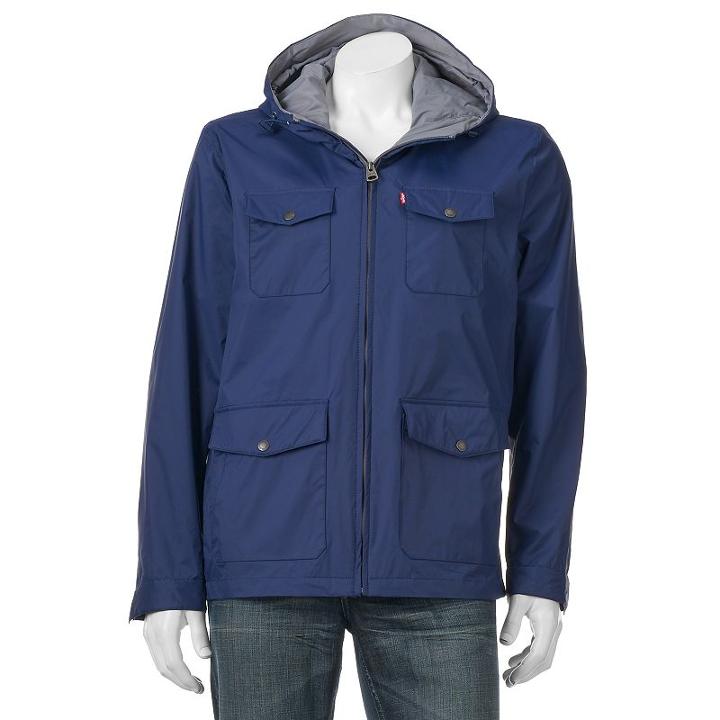 Men's Levi's&reg; Military Rain Jacket, Size: Large, Med Blue