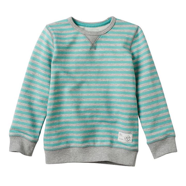 Boys 4-7x Sonoma Goods For Life&trade; French Terry Striped Crewneck Pullover, Boy's, Size: 4, Turquoise/blue (turq/aqua)
