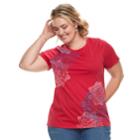 Plus Size Sonoma Goods For Life&trade; Graphic V-neck Tee, Women's, Size: 3xl, Med Pink